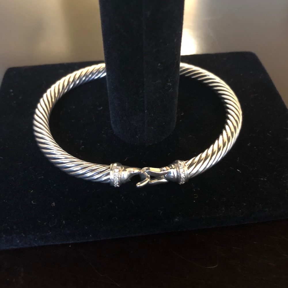 David Yurman 5 mm Cable Buckle Diamond Bracelet